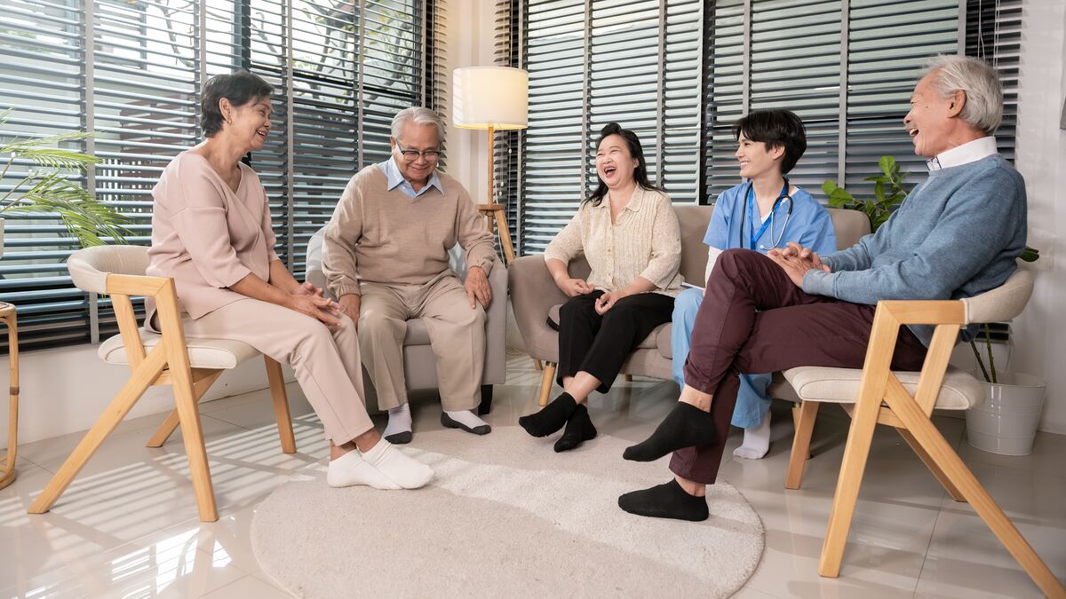 Behavioral activation therapy for older adults — group of seniors connecting in a warm home setting, late-life depression treatment in Los Angeles.